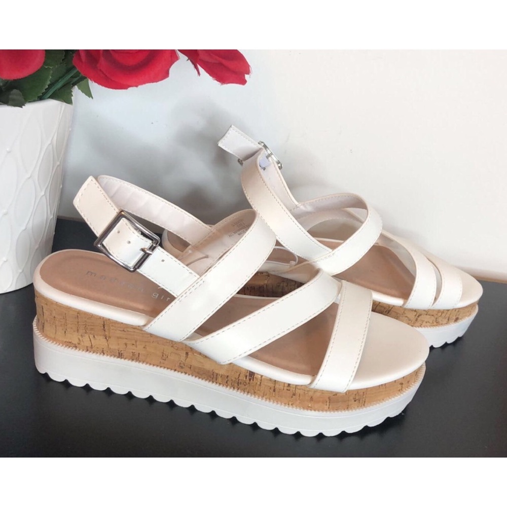 Madden Girl White Platform Sandals